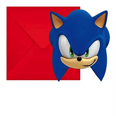 6 Invitaciones Sonic