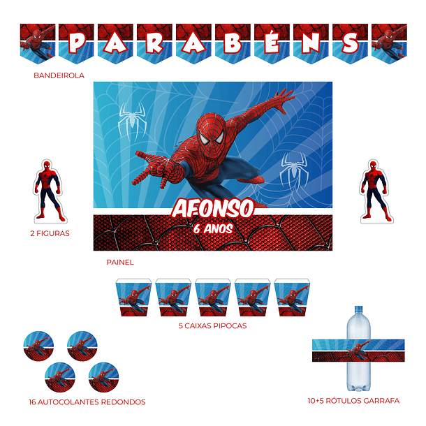 Kit Decoración Spider Man (Varias Opciones) 4