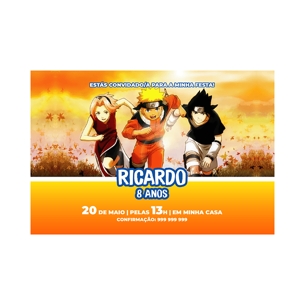 Convites Naruto 1