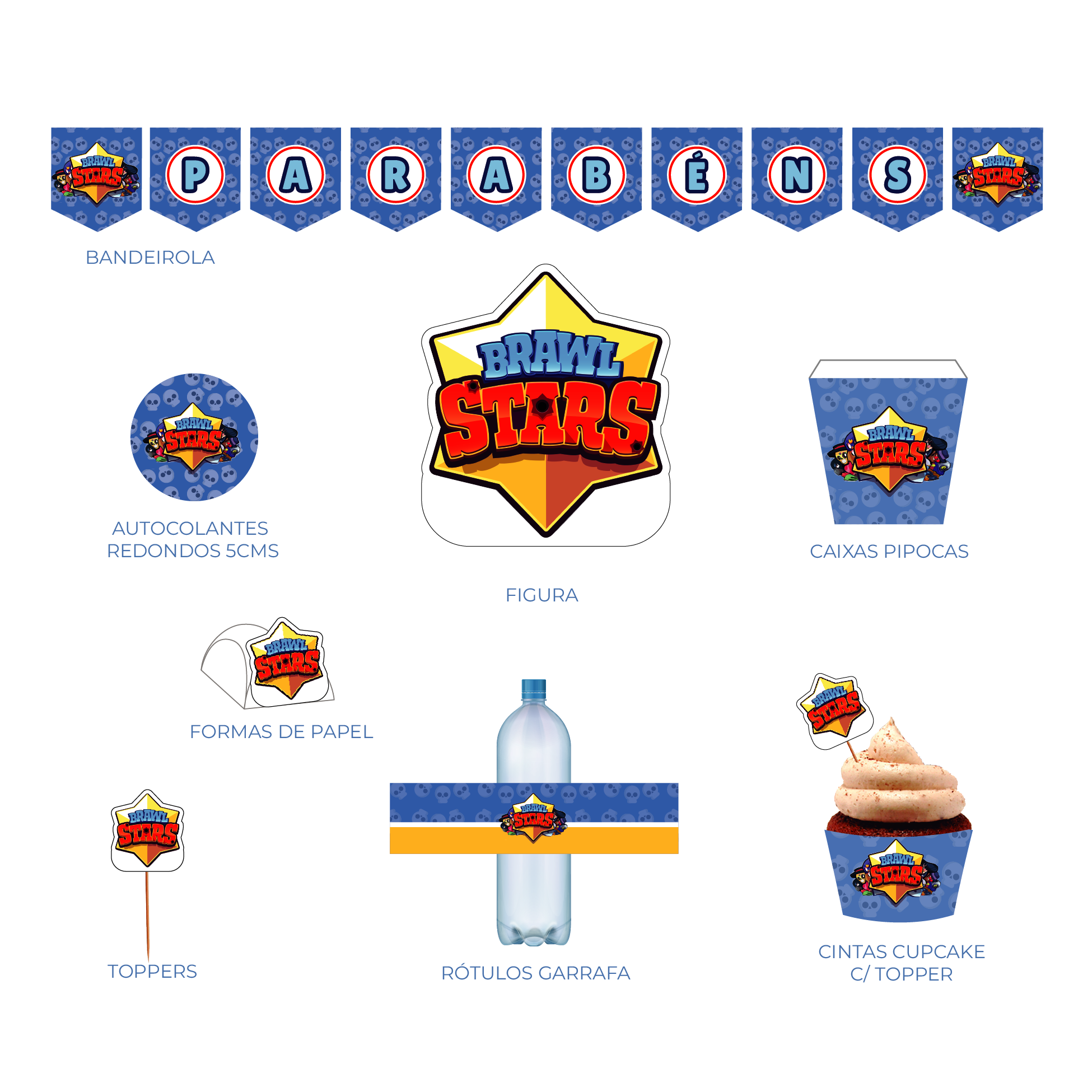 birthday-items-brawl-stars for Brawl Stars Cake Topper Printable Free Birthday Items “Brawl Stars” for Brawl Stars Cake Topper Printable Free