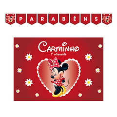 Kit Decoración de Cumpleaños Minnie Rojo