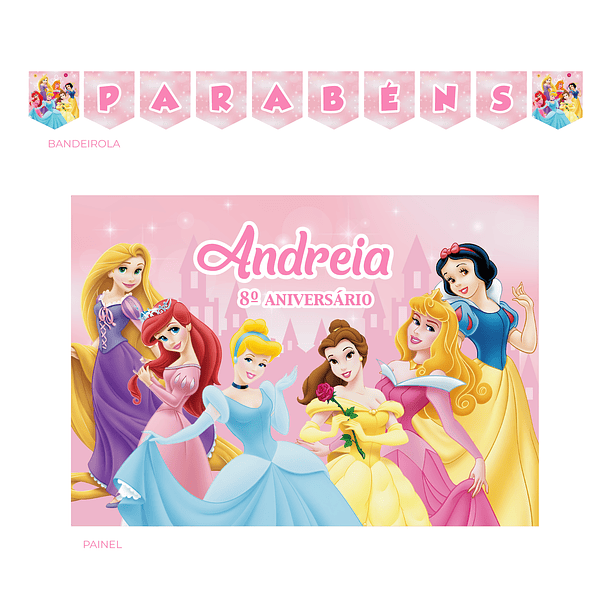 Kit Decoração de Aniversário Princesas Disney  2