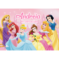Cartel Cumpleaños Princesas Disney
