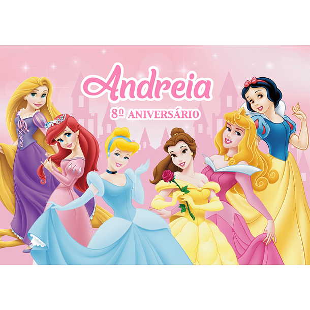 Painel Aniversário Princesas Disney 1