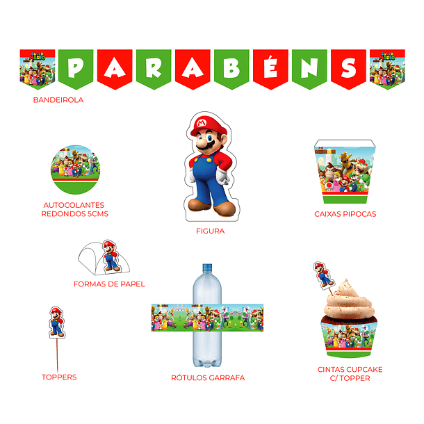 Artigos Aniversário Super Mario  1