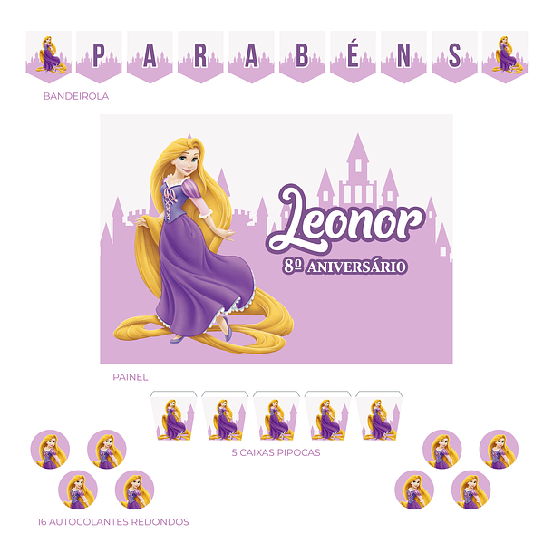 Kit Decoração Princesa Rapunzel (Várias_Opções)  2