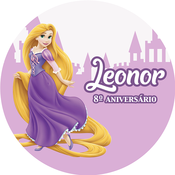 Painel Redondo Princesa Rapunzel 1