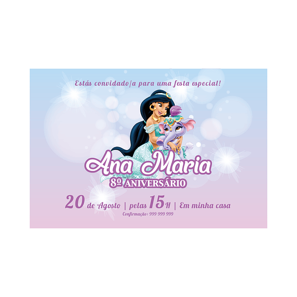 Convites Princesa Jasmin 2 1