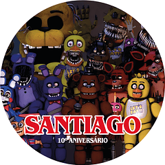 Painel Redondo 5 Nights at Freddy's