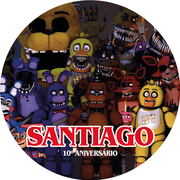 Painel Redondo 5 Nights at Freddy's 1