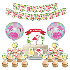 Pack Festa Aniversário ES Flamingo