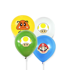 Conjunto de 8 Balões Super Mário