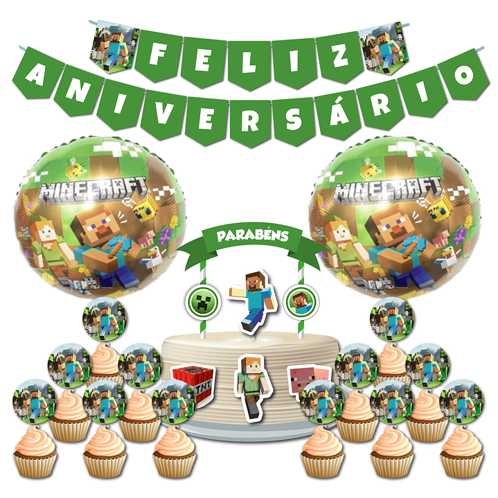 Pack Fiesta Cumpleaños Minecraft 1