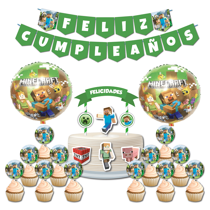 Pack Fiesta Cumpleaños Minecraft 7