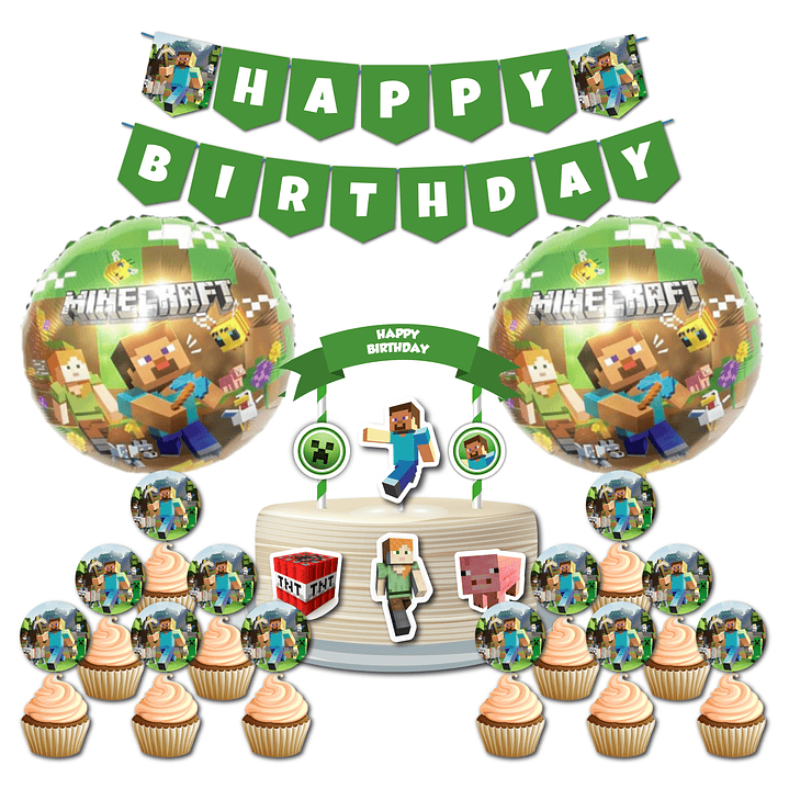 Pack Fiesta Cumpleaños Minecraft 9