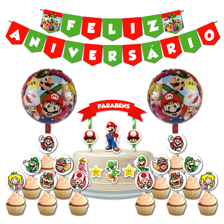 Pack Festa Aniversário Super Mário  1