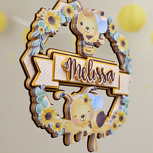 Topo de Bolo Abelha & Girassol