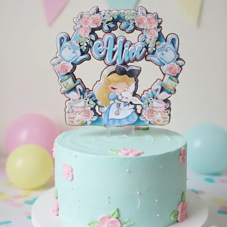 Topo de Bolo Alice Cute 1