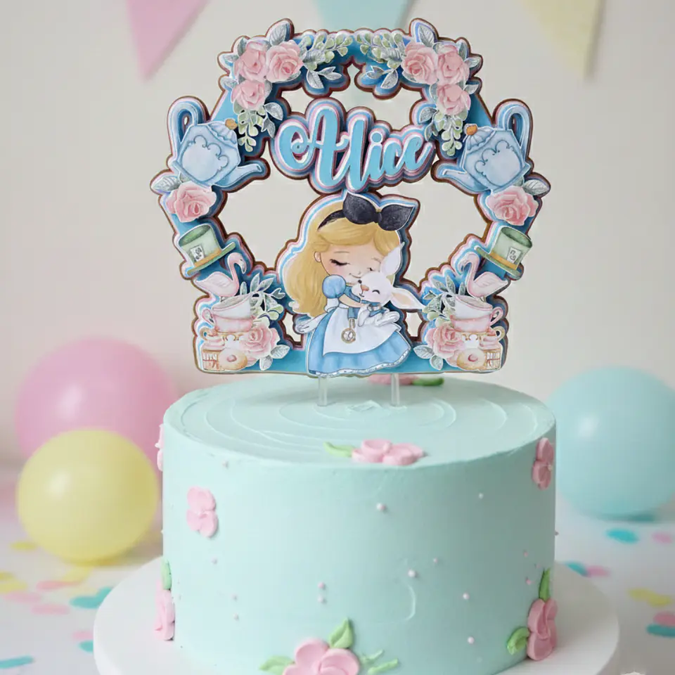 Topo de Bolo Alice Cute 1