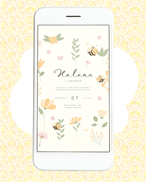 Convite Abelhas & Flores
