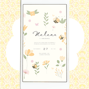 Convite Abelhas & Flores