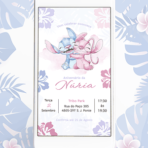 Convite Stitch & Angel