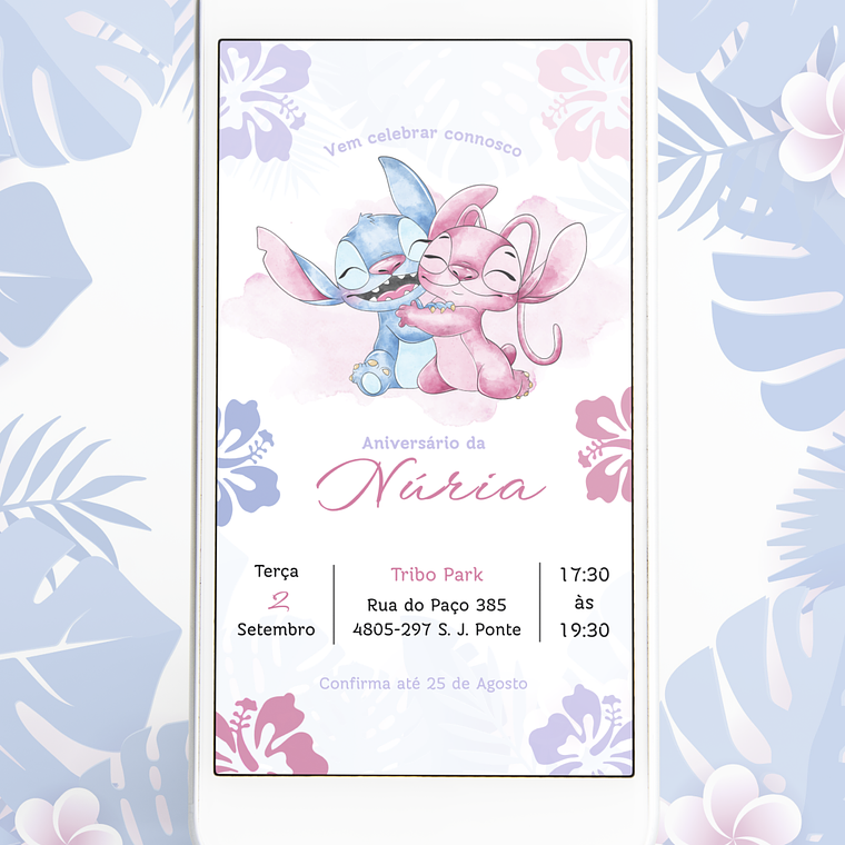 Convite Stitch & Angel 1