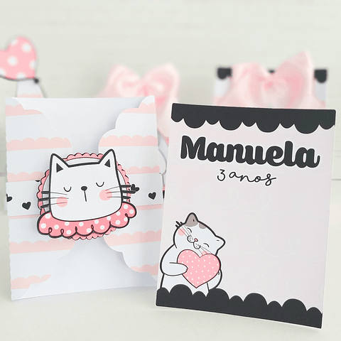 Convite Gatinha Rosa