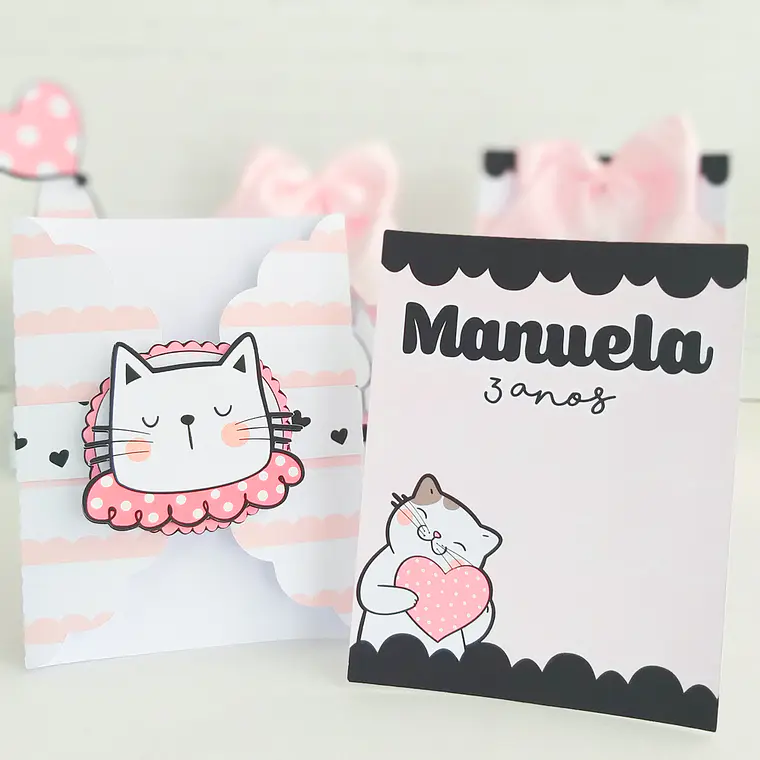 Convite Gatinha Rosa 1