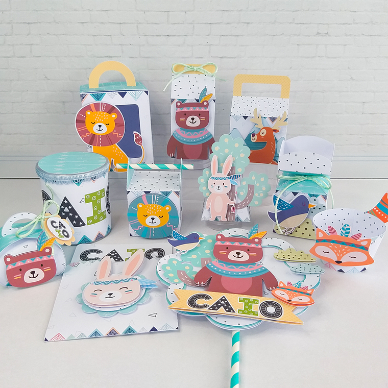 Kit de Festa Animais Tribal 1