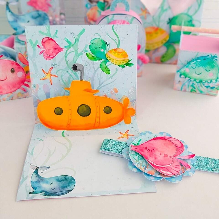 Convite Fundo do Mar - Rosa 2