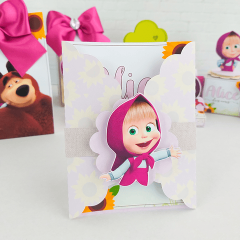 Convite Masha e o Urso