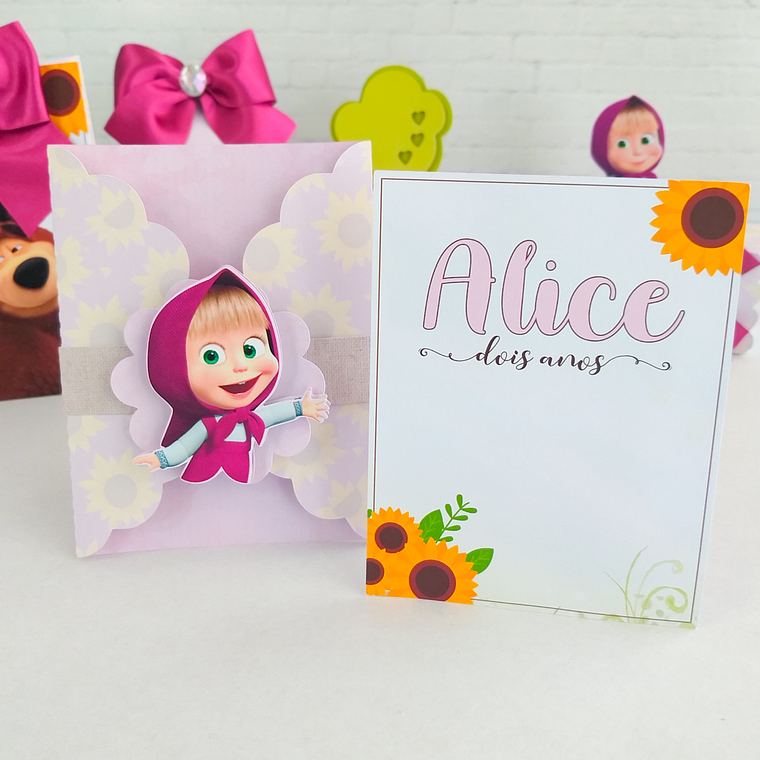 Convite Masha e o Urso 1