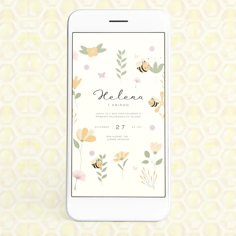 Convite Abelhas & Flores 1
