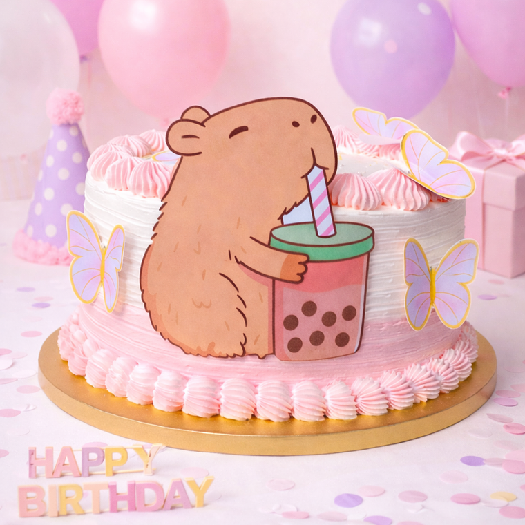 Topo de Bolo Capivara Chic 1