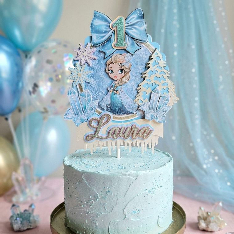 Topo de Bolo Elsa Cute 1