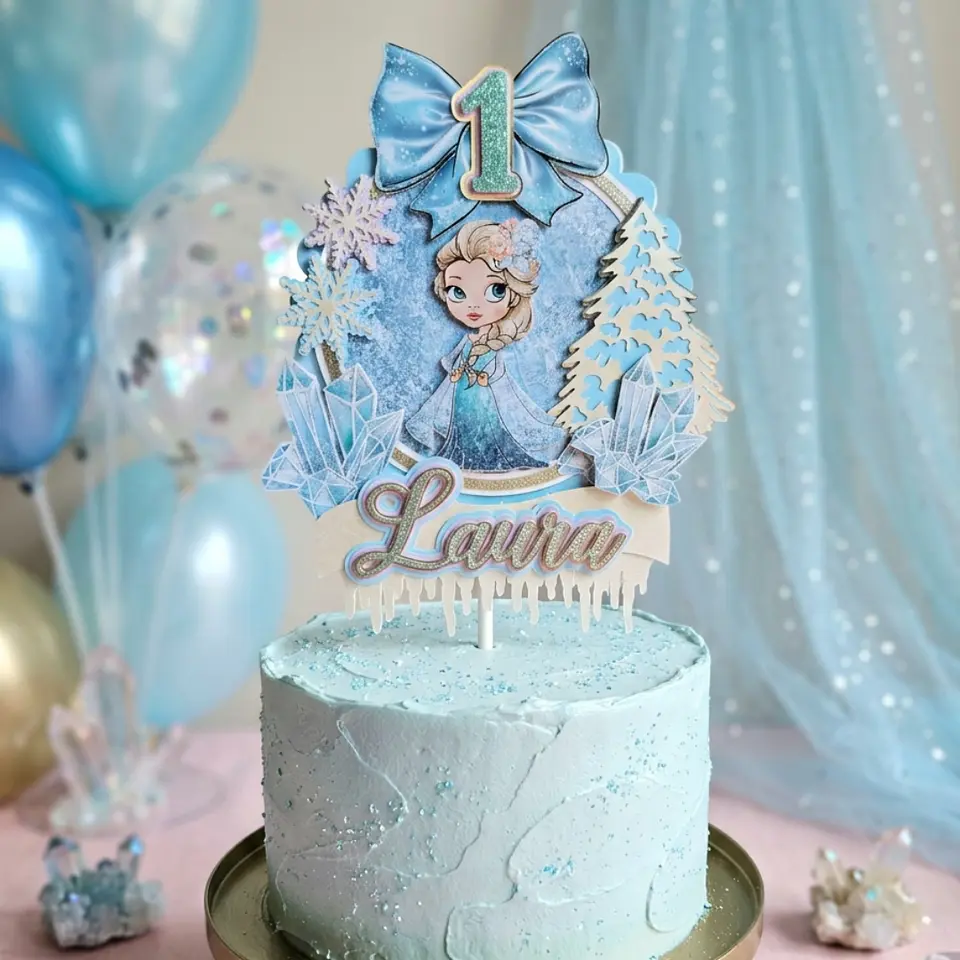 Topo de Bolo Elsa Cute 1