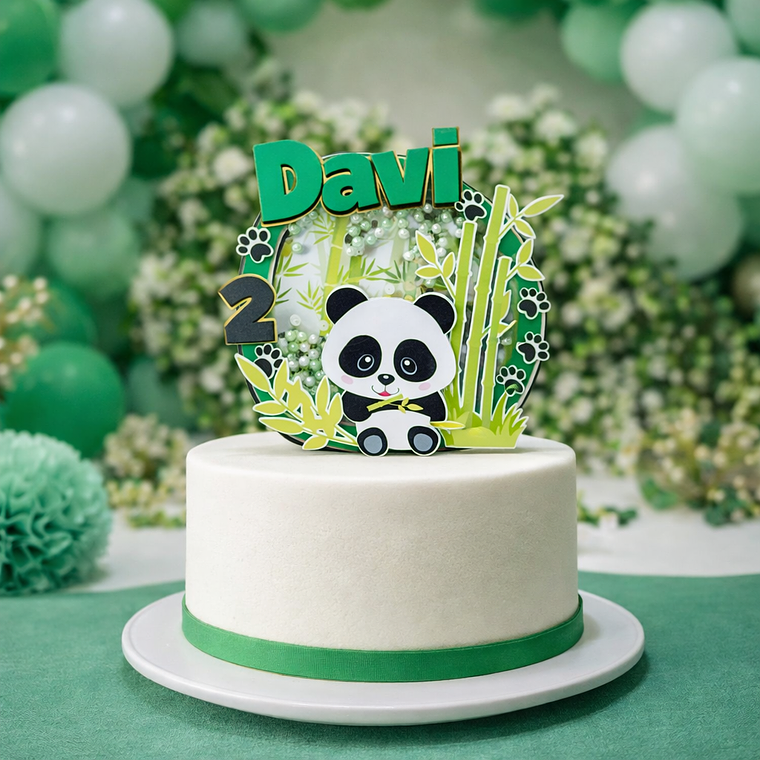 Topo de Bolo Shaker Panda 1