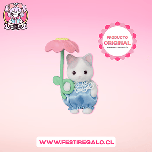 Sylvanian families - Gatita bicolor con flor