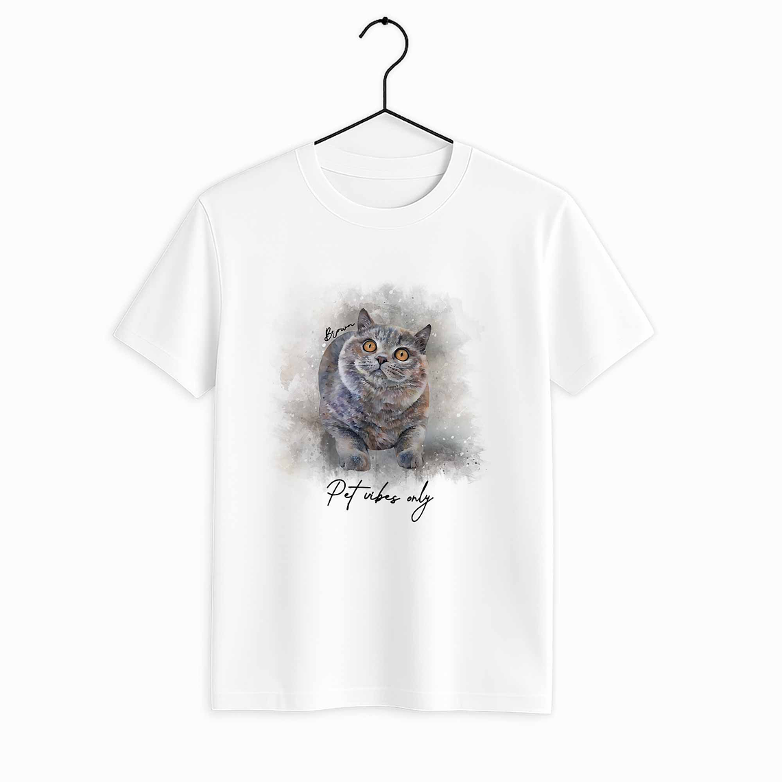 Custom Turn Photo into Art Pet Adventures Unisex Crewneck T-shirt S-5XL Watercolor Style Gift for Dog & Cat Lovers 1