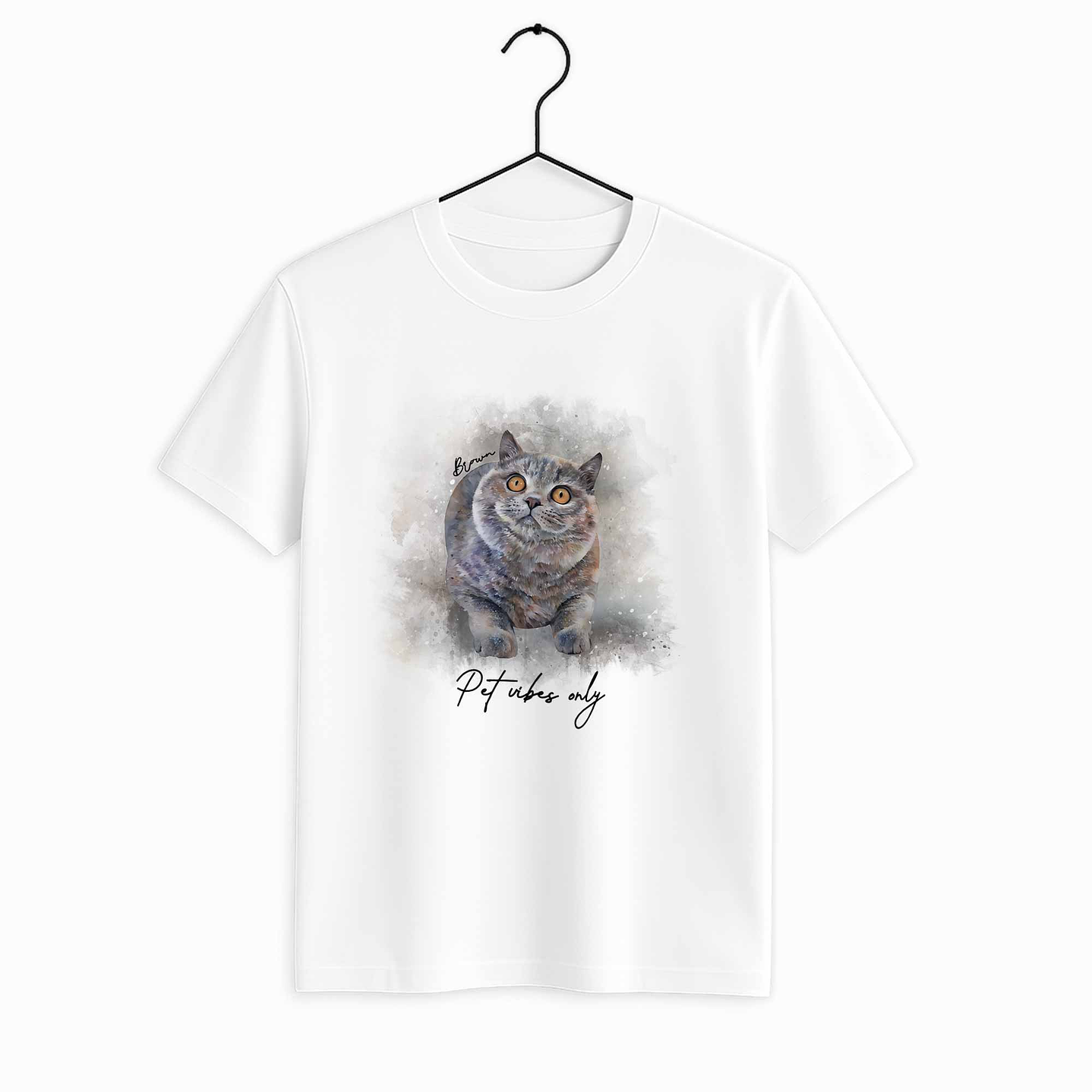 Custom Turn Photo into Art Pet Adventures Unisex Crewneck T-shirt S-5XL Watercolor Style Gift for Dog & Cat Lovers 1