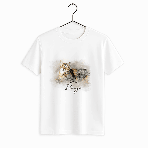 Personalized Your Pet Picture, Turn Photo to Watercolor Style Art Portrait, Thoughtful Gift Unisex Crewneck T-shirt S-5XL