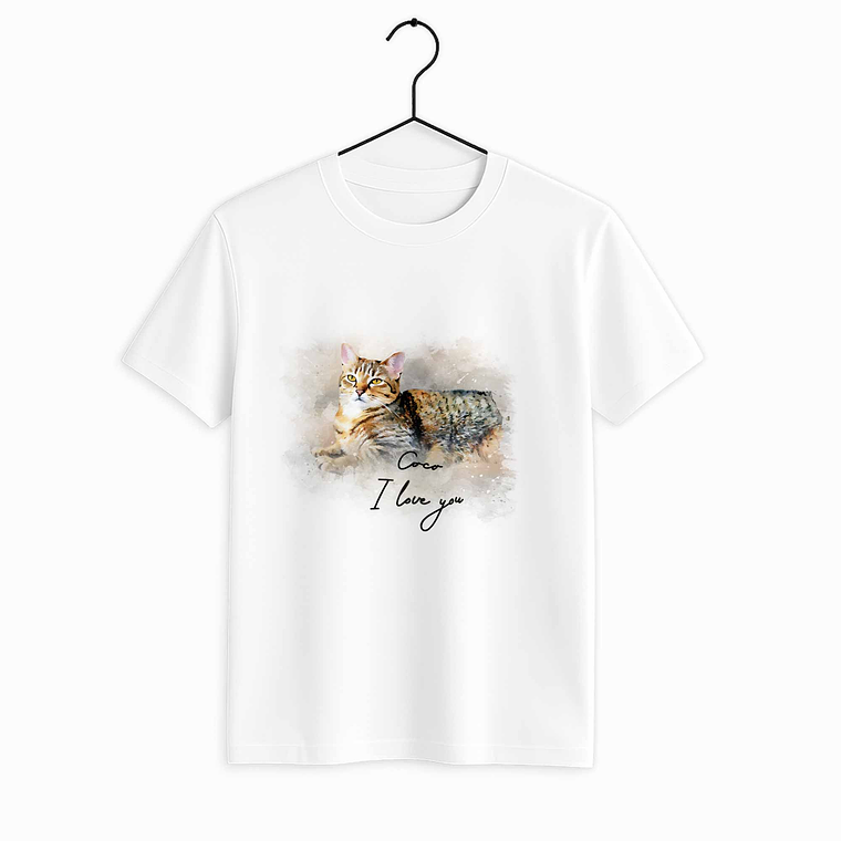 Personalized Your Pet Picture, Turn Photo to Watercolor Style Art Portrait, Thoughtful Gift Unisex Crewneck T-shirt S-5XL 1