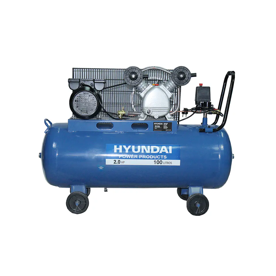 COMPRESOR HYUNDAI MONOFÁSICO 2HP 100L 115PSI CORREA 1