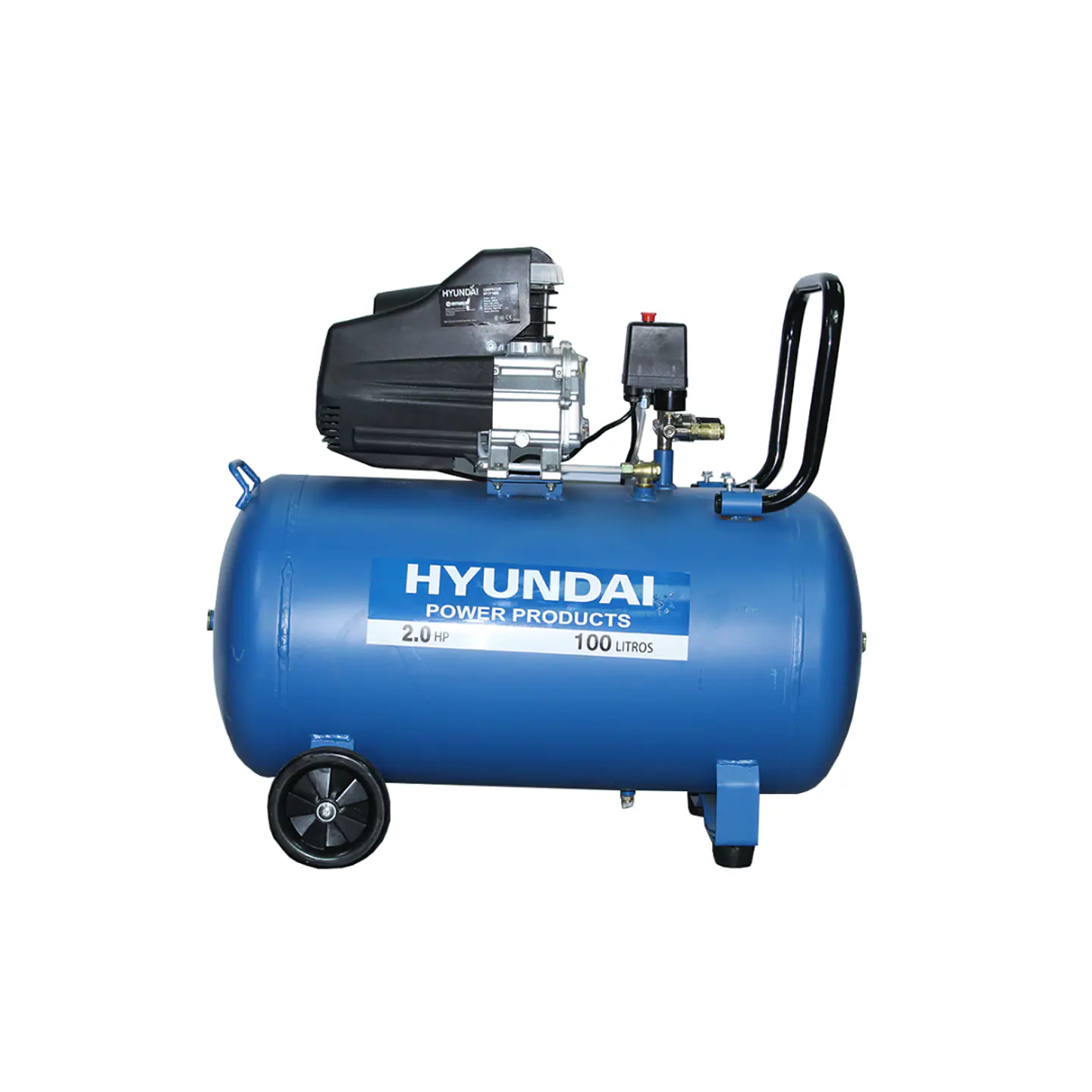 Compresor Hyundai Monofásico 2HP 100L 115psi Directo 1