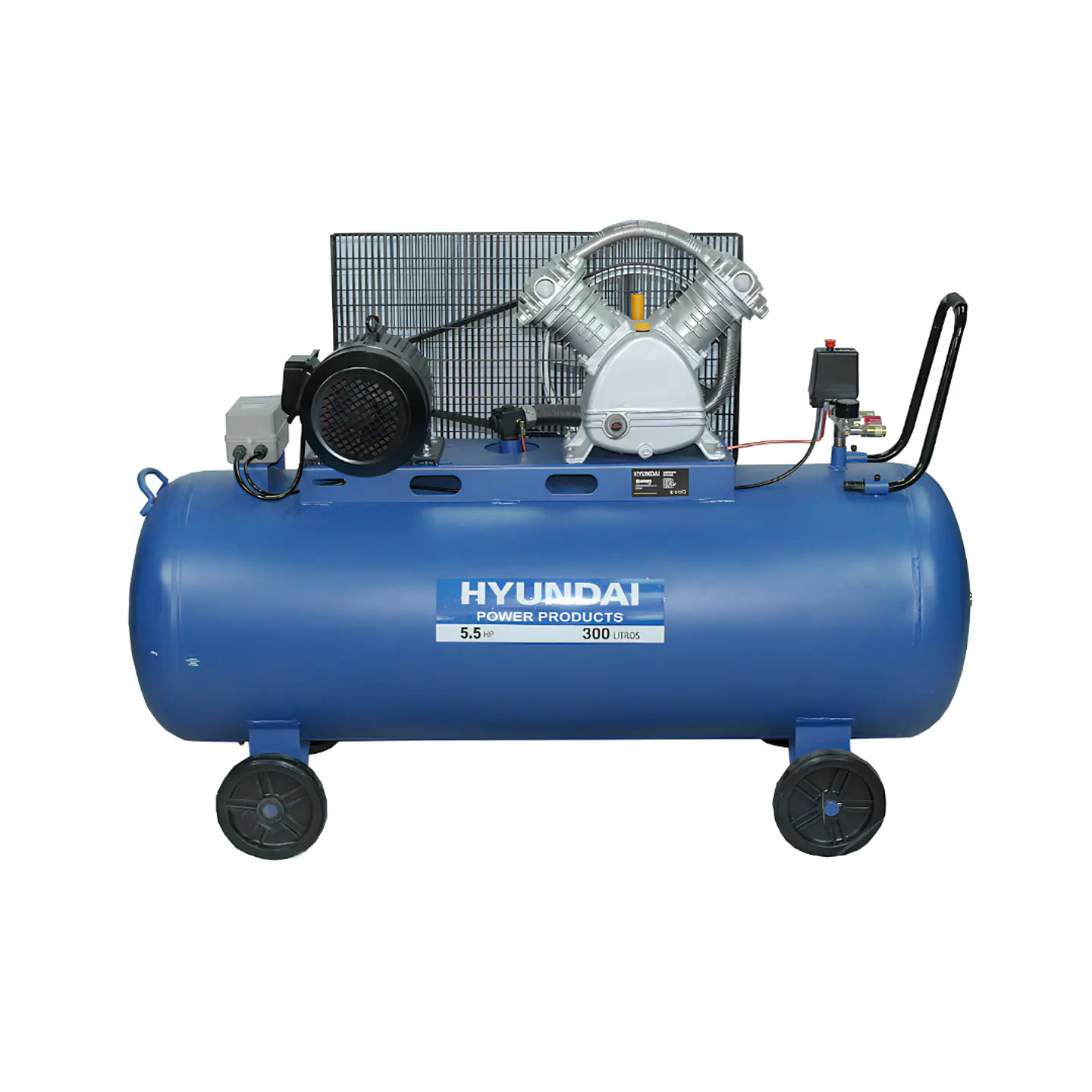 COMPRESOR HYUNDAI TRIFÁSICO 5,5 HP 300L 115PSI CORREA  1