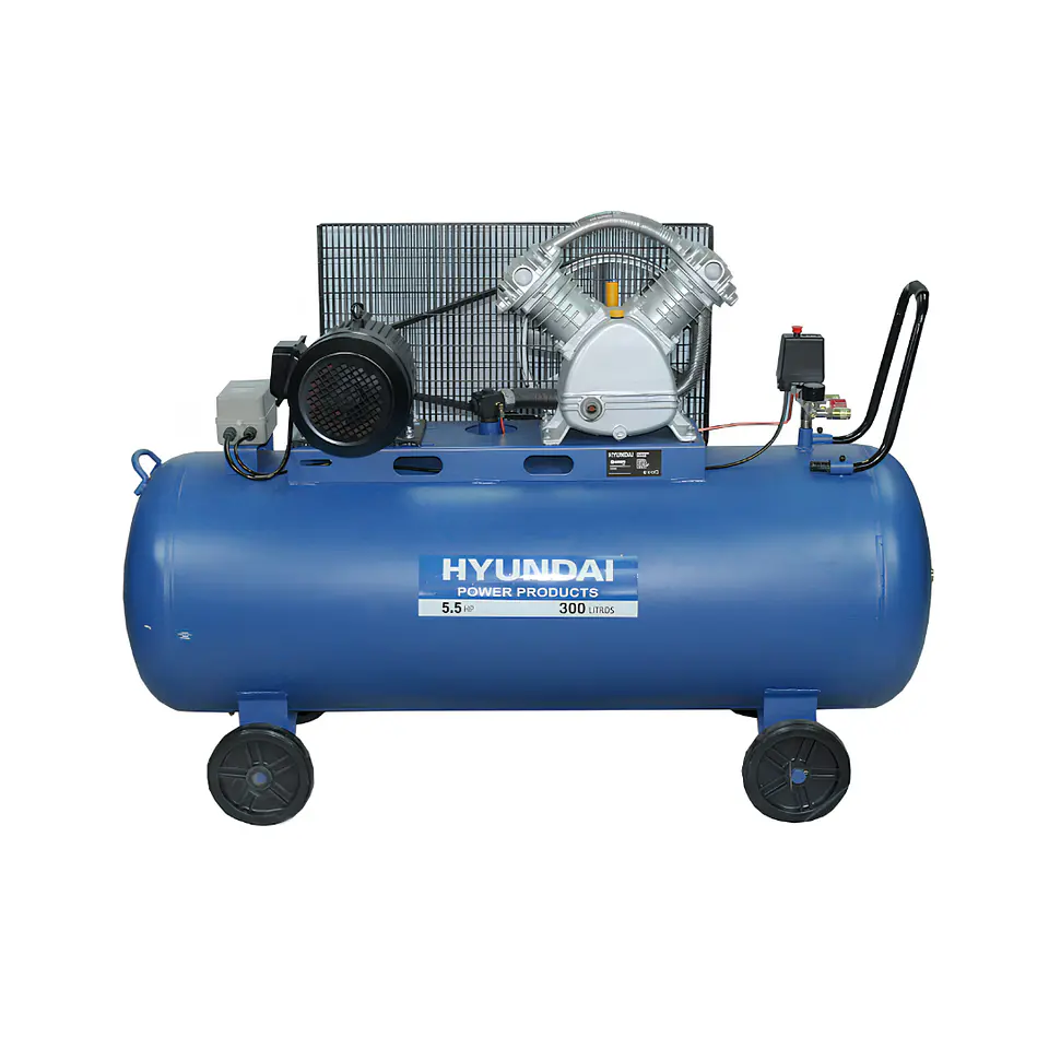 COMPRESOR HYUNDAI TRIFÁSICO 5,5 HP 300L 115PSI CORREA  1