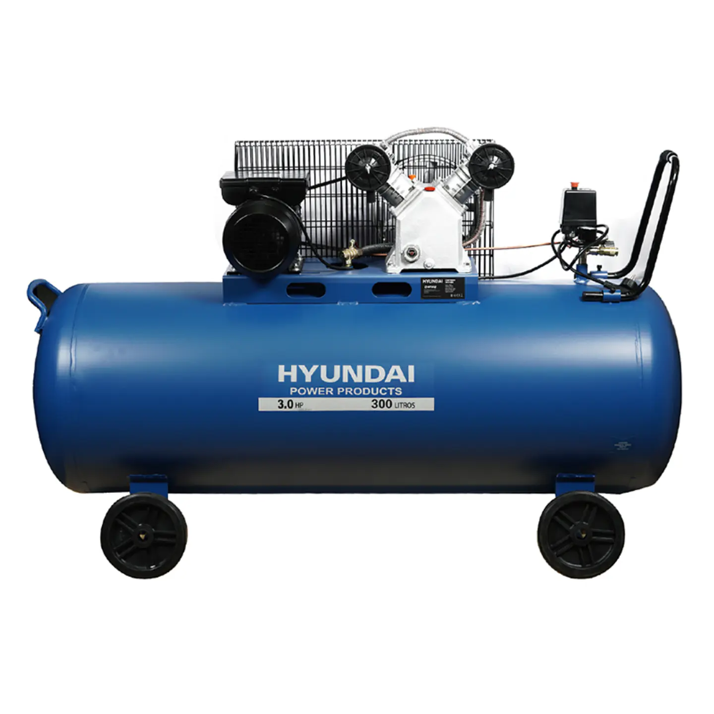 COMPRESOR HYUNDAI MONOFÁSICO 3HP 300L 115PSI CORREA  1