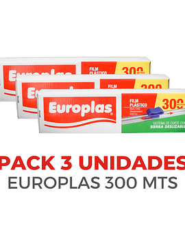 PACK 3 unidades Europlas film plástico 300 mts