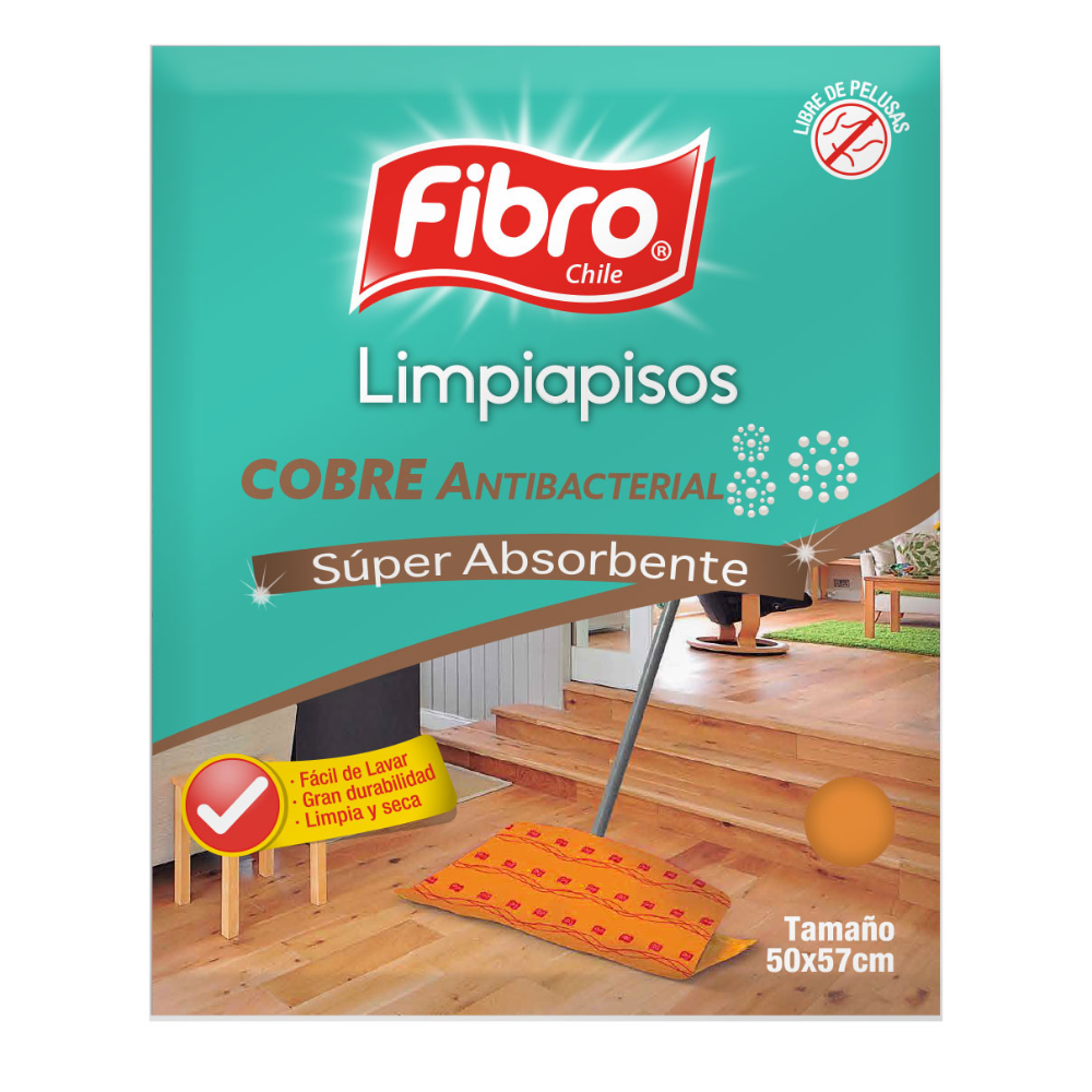 PAÑO PISO SINTETICO COBRE ANTIBACTERIAL 50 X 57